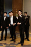 花花公子西服套装男休闲韩版商务职业正装三件套修身结婚伴郎新郎西装外套 黑色两扣西服+领带 XL 实拍图