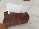 范爷家纸巾袋仿真藤编纹纸巾盒轻奢皮革抽纸收纳盒客厅卧室桌上餐纸抽盒 实拍图