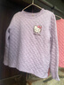 Hello Kitty女童保暖内衣套装加绒加厚纯棉儿童夹棉秋衣秋裤套装女全棉保暖衣 紫色3层夹棉 55501 120 cm适合115-125 实拍图