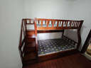 美念胡桃木儿童上下床实木高低床双层床上下铺床两层木床子母床 胡桃色【梯柜款】床+床垫+书架+双抽 上铺宽100cm下铺宽120cm 实拍图