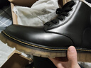 马登工装经典复古马丁靴男英伦风通勤百搭靴子加绒高帮男士休闲皮鞋秋 经典黑色 【硬皮光面6孔/加绒版】 41 (255mm) 男码 实拍图
