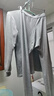 三枪100%纯棉男士薄款保暖内衣男精梳棉秋衣秋裤套装全棉打底衫秋冬季 浅麻灰（薄款纯棉） L /170推荐100-140斤 实拍图