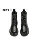 百丽（Belle）舒适马丁靴女商场款真皮时尚靴B7E2DDD4 黑色-绒里 37 (235mm) 实拍图