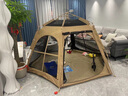 自由客黑胶帐篷天幕帐篷二合一露营户外全自动遮阳棚防晒露营装备全套 大号【两门四窗3-5人】+防潮垫 防晒加厚黑胶【落地全景窗】 实拍图