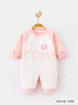 贝瑞加（Babyprints）新生儿连体衣秋冬婴儿衣服夹棉保暖护肚哈衣柔软内衣 粉兔59 实拍图