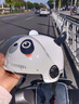 好乐宝（haolebao）3C认证亲子款电动摩托车头盔男女夏季防晒半盔安全帽新国标 熊猫儿童 实拍图