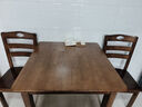 原声原代实木餐桌椅组合小方桌家用饭桌正方形小餐桌茶几桌四方桌子八仙桌 套装 胡桃色一桌二椅+二凳 正方形80*80*高75cm 实拍图