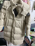 雪中飞2024新款H版型包容时尚袖标斜插口袋女中长款连帽羽绒服 暖米色|7024 S 155/80A 实拍图