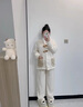 贞喜气 珊瑚绒月子服秋冬款加绒加厚V领产妇哺乳孕妇睡衣孕期喂奶套装女 米白熊XL码（建议120-140斤） 实拍图