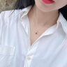 廷亮 18K金镶0.6克拉红宝石吊坠彩宝项链 配鉴定证书情人节 现货配18K金项链 实拍图