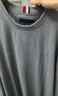TOMMY HILFIGER【柔软纯棉】秋冬男装纯棉潮流多色商务休闲通勤内搭打底针织毛衣 【纯色绣标毛衣】极简灰P7D XL （推荐：165-180斤） 实拍图
