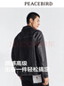 太平鸟男装PU皮夹克明线茄克翻领外套 黑色3（合体）  3XL 实拍图