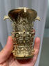 铜钰缘何尊仿古青铜器工艺品办公室摆件送领导收藏办公室酒柜装饰摆件 金色 小号-高8宽6cm(礼盒装） 实拍图