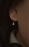 Lnieer999足银水滴圆圈耳环女2025新款轻奢银耳圈耳钉养耳洞冷淡风耳饰 【一对价】水滴耳圈【999足银】 实拍图