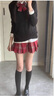 乐卡利V领毛衣女日系JK制服校园风高级纯色学院风春装套头针织打底衫 黑色 常规 均码 【90-130斤】 实拍图