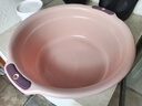 汉世刘家 洗脸盆家用洗衣盆双耳加厚壁挂大盆洗菜学生宿舍塑料盆洗脚盆子 防滑特大号41CM提手盆淡粉 实拍图