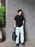 真维斯（Jeanswest）Polo衫男夏季简约休闲透气短袖男士时尚百搭商务t恤潮流宽松上衣 【7A抗菌】雾霾蓝(快乐柯基胸标) XL /180(体重140-160斤左右) 实拍图