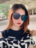 CAIILKUN墨镜女2025年新款太阳镜眼镜高级感防晒驾驶开车偏光镜高颜值 黑框黑灰片（高档礼盒装） 高级感轻奢时尚百搭ck风 实拍图