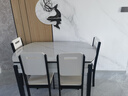 晨巢 岩板餐桌 实木餐桌椅组合现代简约可伸缩折叠吃饭桌子餐厅家具 黑白框架哑光雪山白-205木椅 1.35米一桌四椅-12MM岩板厚度 实拍图