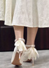 达芙妮高跟鞋女2025新款精致细跟婚纱新娘鞋绝美婚鞋伴娘鞋气质高跟鞋 米白色-珍珠链 (细跟高约6CM) 37 实拍图