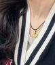中国黄金（CHINA GOLD）足金吊坠男女款花丝镂空平安扣项链红绳挂坠中秋节生日礼物送女友 挚爱礼盒+平安扣+金珠【黑绳】 约1.4g 实拍图