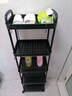 王星和月小推车置物架落地多层小推车可移动厨房浴室卫生间置物架收纳架 五层-黑色【大号】带挂钩 实拍图