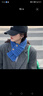 槿城纯色小围巾女秋冬韩版百搭ins风保暖护颈针织毛线围脖纽扣小围巾 克莱因蓝色 80*10ＣＭ 实拍图