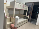 优想上下床双层高低床儿童床女孩床公主床美式两层床实木上下铺子母床 上下床+书架+三抽拖床+梯柜 1200mm*1930mm 实拍图