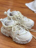 HR赫莲娜【液态金属】老爹鞋2026新款女鞋真皮网面透气休闲小白鞋 米白色 37 实拍图