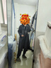 金菊骆驼绒绵羊毛大衣秋冬长款双排扣双面呢大衣保暖女外套 炭黑 S  实拍图