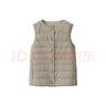 无印良品（MUJI）女式 便携式 无领马甲 羽绒背心 羽绒服 浅米色3A M  实拍图