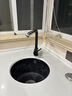 欧琳（OULIN）水槽石英石黑色圆形花岗岩厨房洗菜盆西厨水吧台餐边柜小槽洗碗池 配7121铜龙头【直角抽拉款】 GS101：外直径410mm 实拍图