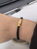 周大福 男款 不锈钢扣手绳皮绳配件 17.5cm  YB21  实拍图