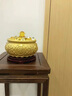 山迪聚宝盆风水黄铜纯摆件办公室店铺开业礼物客厅招财大号铜制百福缸 肚径约8CM【精功真黄铜+实木底座】 实拍图