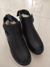 翁 不倒翁冬季防滑老年鞋 保暖皮鞋 中老年雪地鞋防滑棉鞋妈妈鞋17555-b 黑色（黑底） 37 实拍图