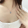 纪梵哲轻奢永恒之心项链女款吊坠手链品牌七夕情人节生日礼物送女友老婆 白金色·蓝锆 实拍图