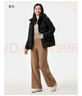 坦博尔羽绒服女短款秋冬连帽宽松保暖女士外套厚TBF510356J 黑色 165  实拍图