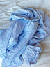 无印良品（MUJI） 女式 无侧缝双层纱织睡衣女士家居服春秋纯棉条纹格纹长袖 女款 浅蓝色条纹 S (上装155/80A下装155/62A) 实拍图