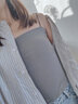 时尚夏季吊带背心女纯色打底衫外穿简约网红小辣妹固定杯小背心批 灰色 均码(80-130斤) 实拍图