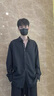 衬衫男士春夏季长袖垂感高级感宽松休闲黑色衬衣男长袖冰丝寸衫潮 C054黑色 常规 XL 实拍图