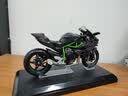 minispaceH2R仿真合金油箱1:12摩托机型送礼摆件收藏车模生日礼物男生 川琦-黑-背景展示盒 实拍图
