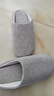 卡帝乐鳄鱼（CARTELO）棉布拖鞋男女秋冬季保暖软底低音情侣居家用鞋 K6001 灰色 35-36 实拍图