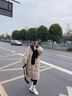 册裁（CECAI）针织拼接冬季羽绒服女中长款过膝加厚2025新款韩版连帽宽松外套女 卡其 S 建议90斤-110斤 实拍图