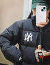 NEW ERA纽亦华MLB冬季运动潮流黑色羽绒服男女情侣NY立领保暖鸭绒 14387859-黑色 纽约洋基队 S 实拍图
