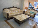 田园驿站法式轻奢时尚雕花实木沙发客厅现代欧式进口纳帕真皮软包沙发组合 【套餐15】1+2+3+茶几 实拍图