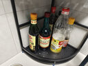 帅仕厨房置物架不锈钢转角调料架多功能台面三角调味品架刀筷筒收纳架 不锈钢黑【2层长29】单架 实拍图