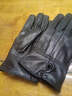 窦驰真皮手套男士女士冬季加绒加厚保暖羊皮手套骑行开车摩托车薄款 羊皮绒里女士 黑色 实拍图