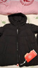 坦博尔羽绒服女短款秋冬连帽宽松保暖女士外套厚TBF510356J 黑色 165  实拍图