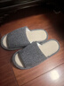 果洛菲（GUOLUOFEI）棉麻拖鞋女夏家居家用布艺亚麻室内情侣四季春秋地板 青灰 42-43 实拍图