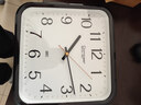 康巴丝（Compas） 挂钟 客厅家用大气方形石英钟办公日历时钟表挂墙卧室壁挂钟表 2548黑白(25*25cm) 实拍图
